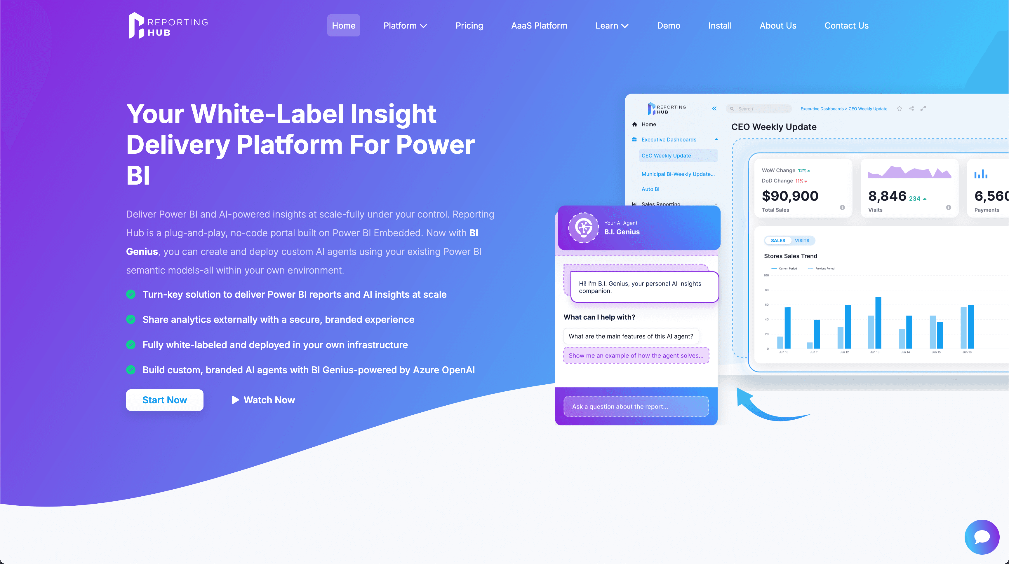 Reporting Hub screenshot